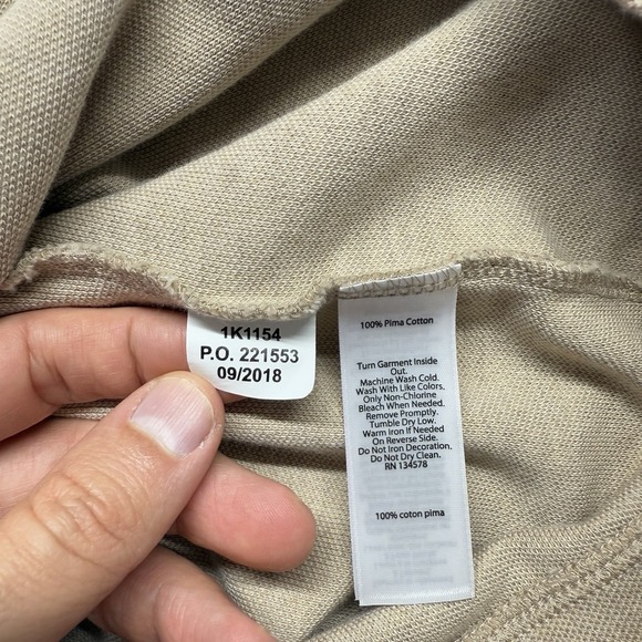 Vineyard Vines Mens 2XL 1/4 Zip Pullover Tan Khaki Pima Cotton Sweater - Picture 5 of 5